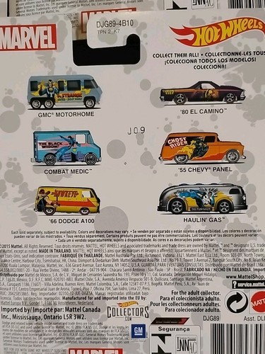 Hot Wheels 2016 Pop Culture "Marvel Comics" Full Complete Set of 6 - Picture 5 of 6