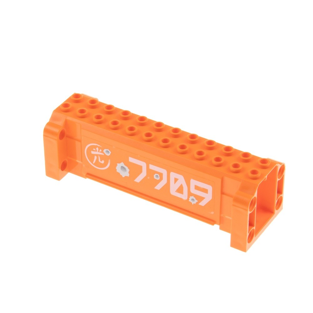 1x Lego Crane Boom 4x12x3 Orange Support Sticker 7709 Column Bracket 52041pb004