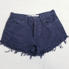 MELVILLE 100 Cotton Buttonfly High Rise Denim Shorts Women size 28