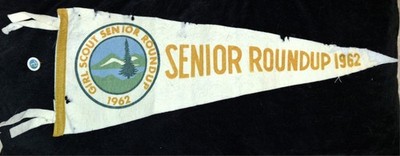 1962 Girl Scout Roundup Flag Penant and Pin