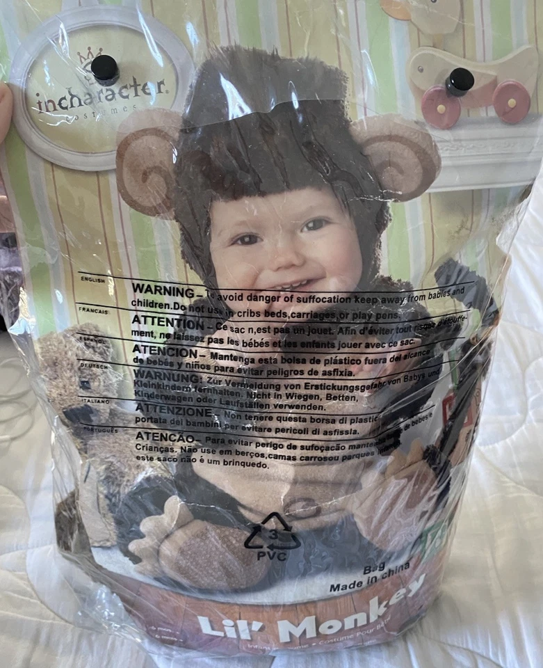 Bebé Niño Niña LIL MONKEY PELUCHE 5 Piezas DISFRAZ HALLOWEEN 6 Mo.+ Foto 2 de 4