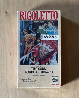 Verdi RIGOLETTO Sealed VHS Video View Opera Series Tito Gobbi & Mario Del Monaco