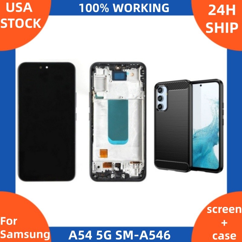 100% For Samsung Galaxy A54 5G SM-A546U A546V/B LCD Touch Screen Digitizer Frame