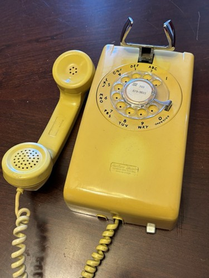 #ad #ad Yellow Vintage Bell System By Northern Electric Rotary Wall Phone Untested $69.00
