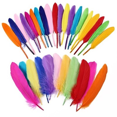 iHUFeather 270pcs Colorful Goose Feathers for Crafts 2 4-7inch, Multicolored 