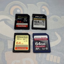 LOT of 4 64GB SD Cards - Various Brands and Speeds - Untested - GC980