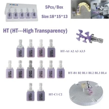 C14 Dental Glass Ceramic Blocks HT Lithium Disilicate CAD/CAM Cerec Blocks 5Pcs