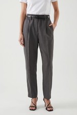 BRUNELLO CUCINELLI WOMEN'S DARK GREY LINEN BLEND TROUSERS MSRP 1535 SIZE 46