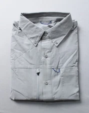 Huk Men's A1A L/S Stretch UPF50+ Button-Down Fishing Shirt CL8 Harbor Mist Large