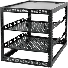 12U Open Frame Network Rack for IT & AV Gear, AV Rack Floor Standing or Wall Mou