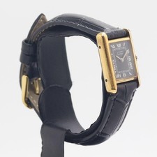 CARTIER MUST TANK Sterling Silver Black #VWM4233