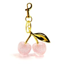 Cute Cherry Bag Charm Sparkling Resin Purse Charm Keychain for Women, Ac