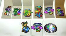 9 Vtg. 1990's Holographic Prismatic Peace, love, Venting Machine Stickers NOS