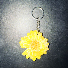 Handmade Resin Sunflower Keychain Yellow Flower Bag Charm Keyring Gift for Her
