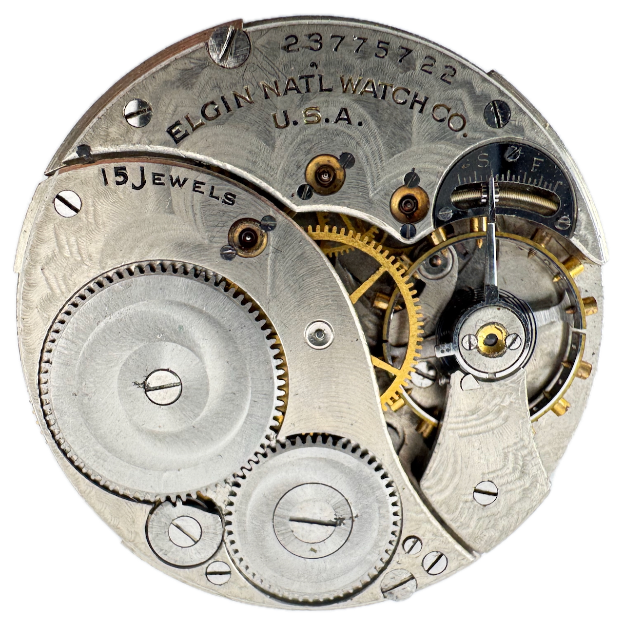 1921 Elgin 15 Jewel Antique Mechanical Pocket Watch Movement Size 12 Model 315 USA