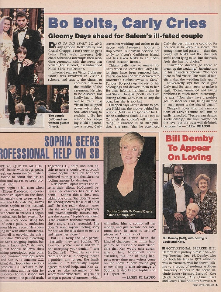 Soap Opera Weekly Dec 22, 1992 WALLY KURTH-CRYSTAL CARSON-PAUL SATTERFIELD-GH - Image 2 of 4