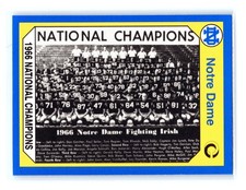 1990 Collegiate Collection Notre Dame Football #132 1966 National Champions