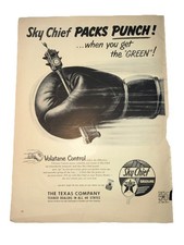 1952 Texaco Sky Chief's Packs a Punch Green Vintage Print
