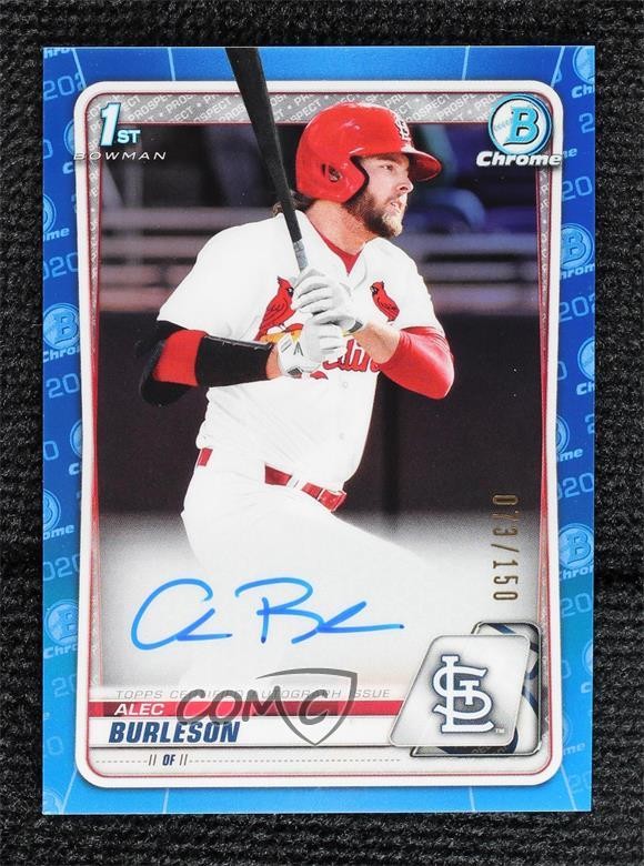 2020 Bowman Draft Chrome Picks Blue Refractor 73/150 Alec Burleson Auto 11gj
