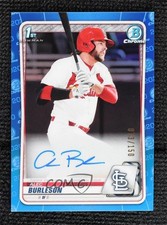 2020 Bowman Draft Chrome Picks Blue Refractor 73/150 Alec Burleson Auto 11gj