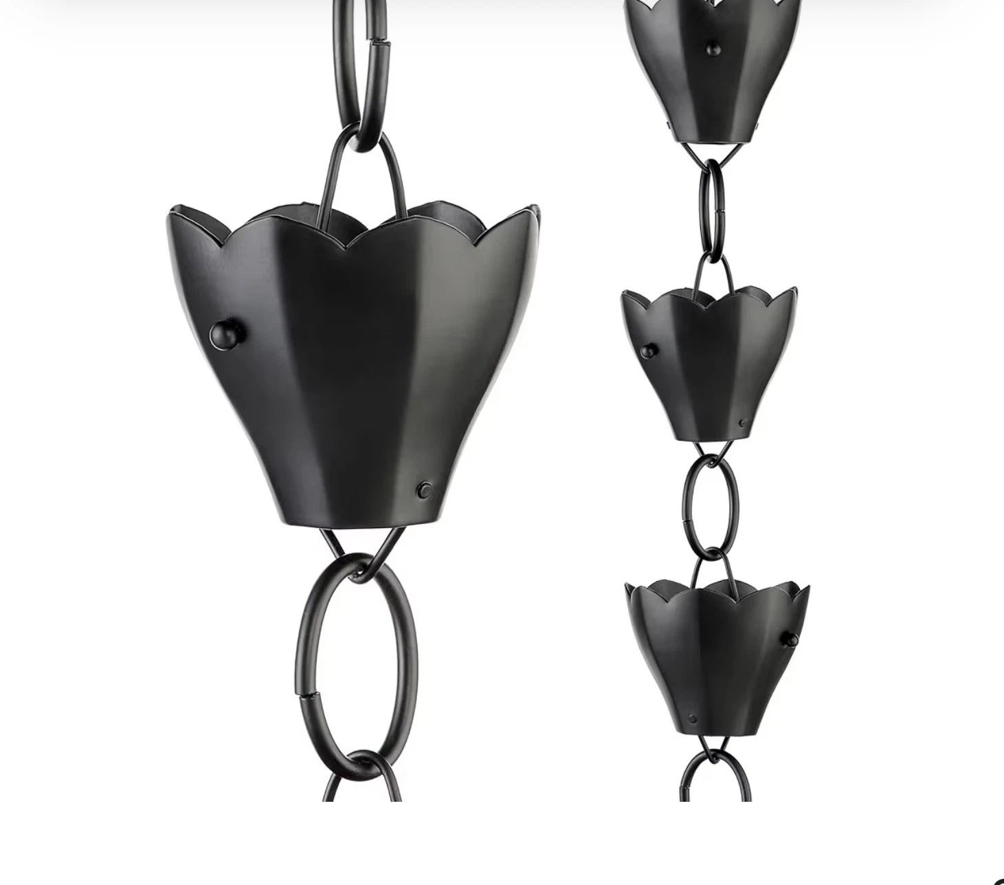 Good Directions Black Lotus Cup Rain Chain 8.5 Feet Gutter Downspout 13 Cups NEW
Opens in a new wind