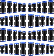 Quick Connect Straight Push Connectors,5/32" 1/4" 5/16" 3/8" 1/2 inch 80 Pcs