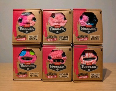 Fuggler Baby Pinkles | Komplettset 6 | Fuggler Schlüsselanhänger | Rosa Lustiges Hässliches Monster 