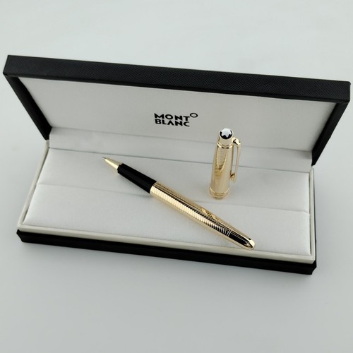 Montblanc Gold Classique Luxury Rollerball Pen 163 Ballpoint Pen w/ Refill & Box - Picture 2 of 5