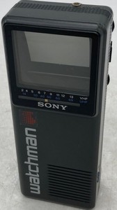 Sony FD-2A Watchman Portable Black & White TV W/ Telescoping Antenna 1985