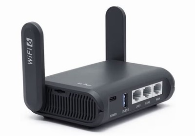 Gl.Inet Gl-Axt1800(Slate AX) Portable Gigabit Travel Router, Pocket-Sized, Wi-Fi