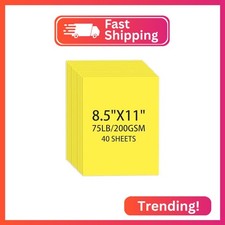 Cardstock 8.5 X 11, 40 Sheets Lemon Yellow Card Stock, 75lb/ 200gsm Vibrant Yell