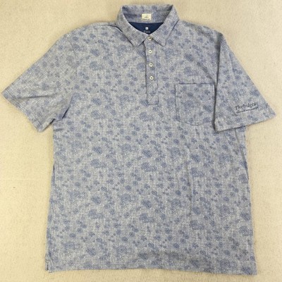 Johnnie-O Polo Shirt Mens XL Blue Floral The Bridges Golf Club Bay St Louis MS