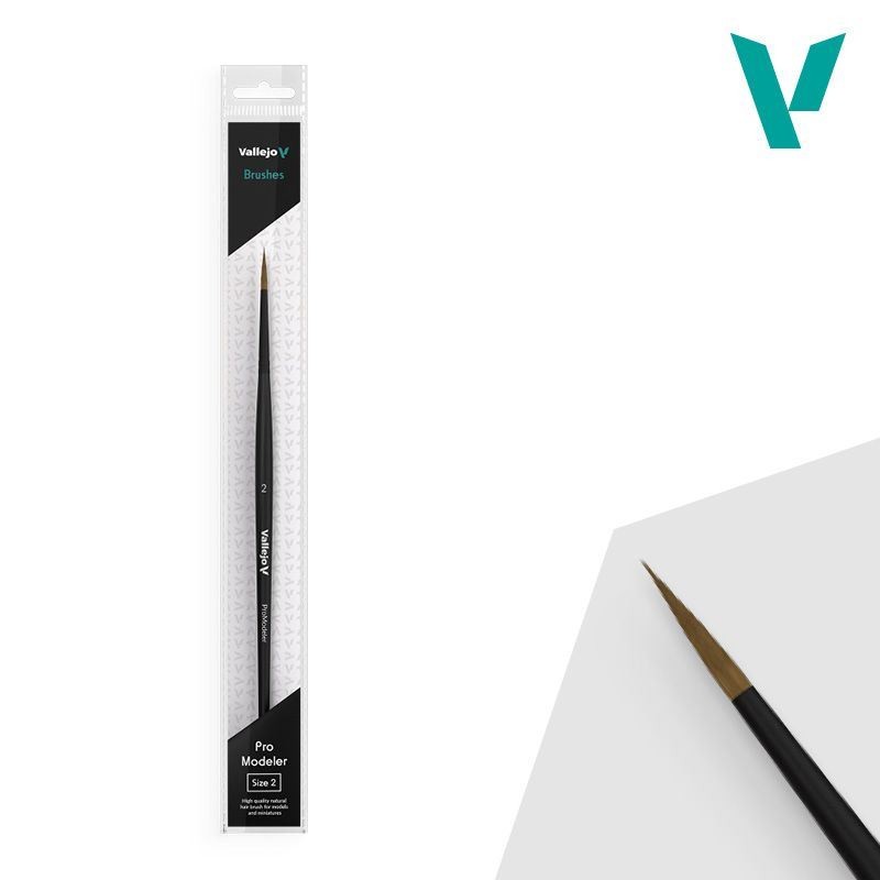 AV Vallejo Pro Modeller - Natural Hair Round Brush No. 2