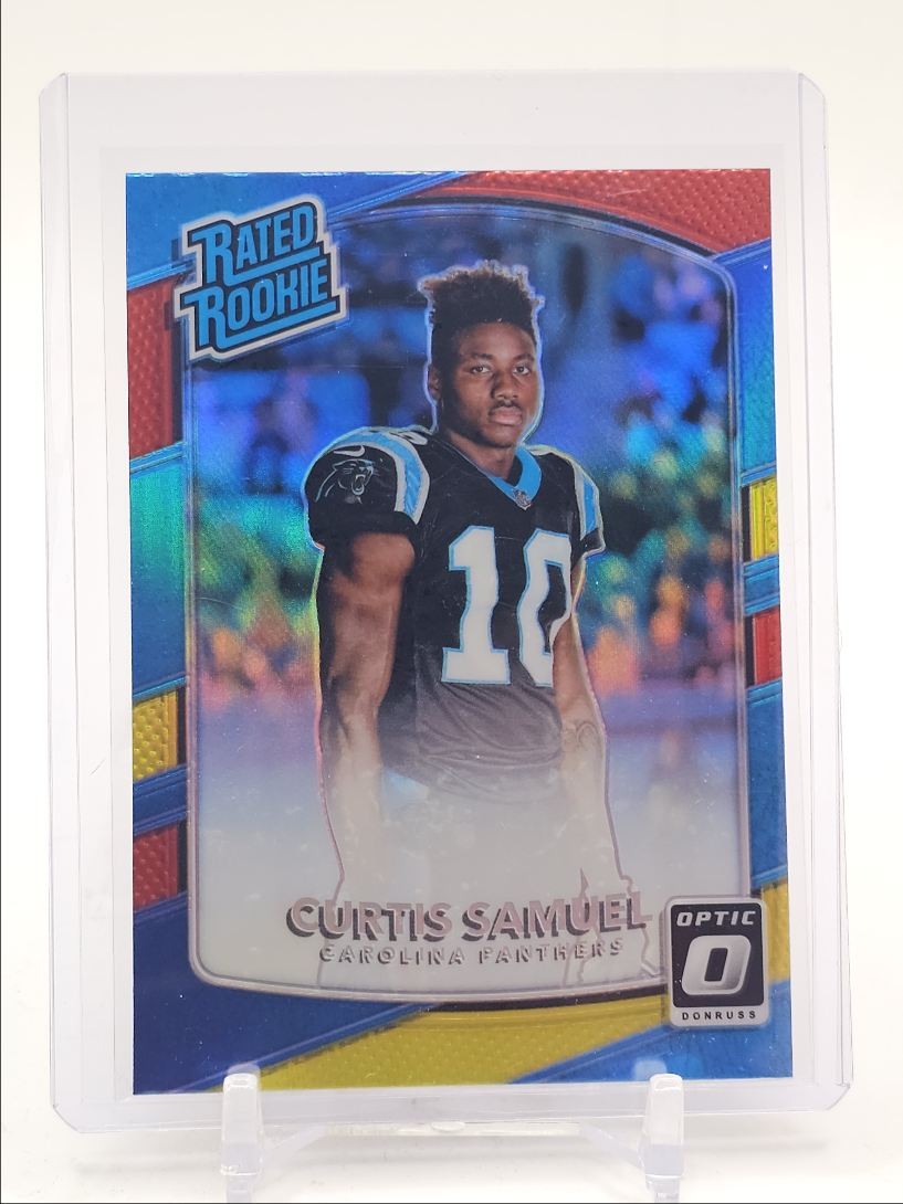 CURTIS SAMUEL 2017 DONRUSS OPTIC RATED ROOKIE RED YELLOW PANTHERS RC Q2091