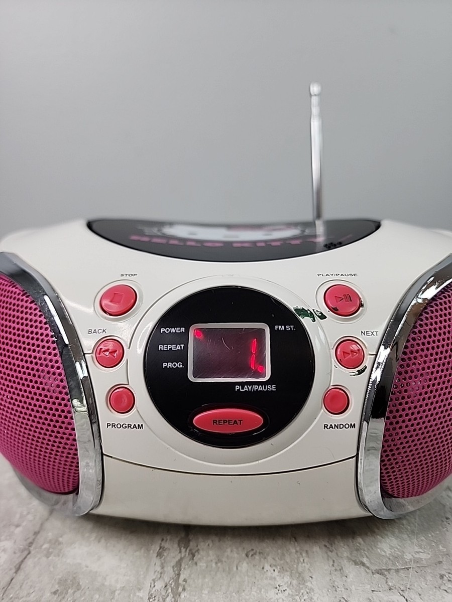 Hello Kitty CD Player Boombox AM/FM Radio 2013 KT2026MBY Tested