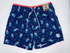 $70 Chubbies The Triton Of Sea 5.5" Inseam Swim Trunks- Blue -Large -New Tag
