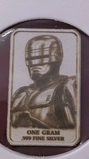 .999 Silver Bar 1g Fine Silver Bullion - Robocop - Artisan