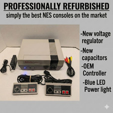 Nintendo NES Console. New Caps, Regulator,  OEM 72 Pin  Guaranteed  Blue LED