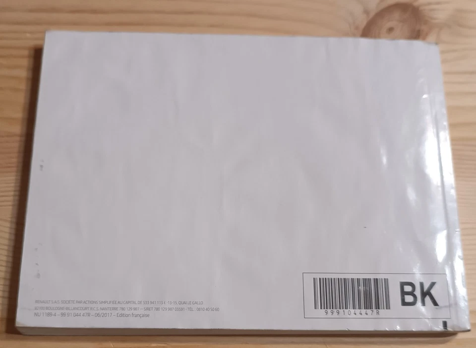 notice d'Utilisation Mode d'emploie Manuel Carnet de Bord CLIO 4 IV 999104447R - Photo 2/2