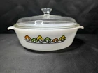 Vintage Fire King Glass Casserole Dish 1.5 Qt 437 Ovenware Summerfield Clear Lid