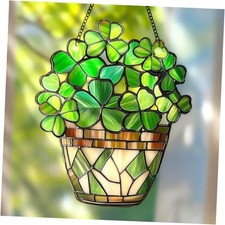 Shamrock Christmas Ornament Four Leaf Clover Suncatcher Window Hanging Acrylic