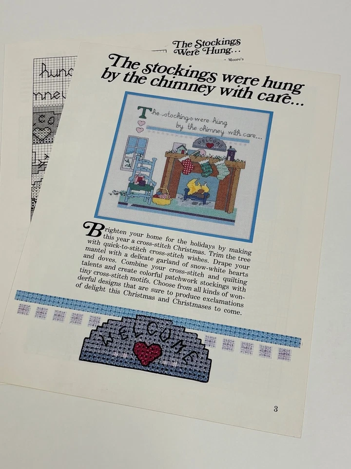 The Stockings Were Hung Counted Cross Stitch Pattern Pages from Book - Image 3 of 3