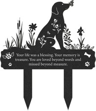 Grave Markers for Cemetery for Dog, Metal Grave Markers Yard Memorial Pet Dog, G