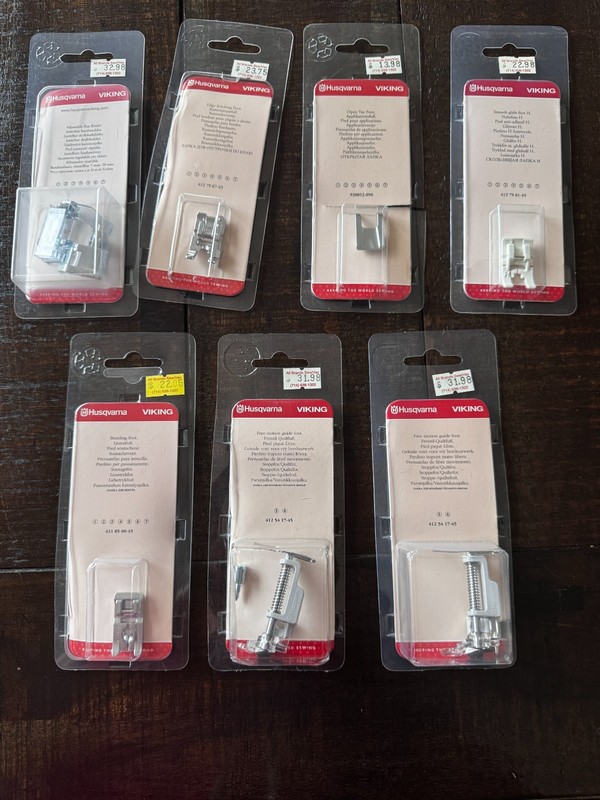 7 Husqvarna Viking Sewing Machine Foot Feet Accessory Lot 6 NEW IN BOX