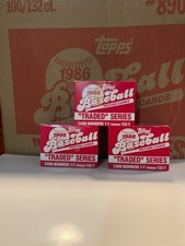 Three (3) Factory Sealed 1986 Topps Traded Baseball Sets Tape Intact Bonds & Bo