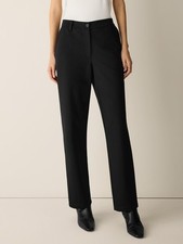 EILEEN FISHER Washable Flex Ponte Straight Trouser Pant BLACK