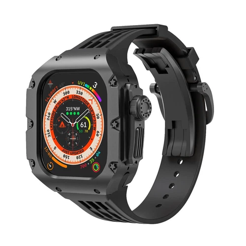 Titanium Alloy Case+Silicone Strap MOD KIT For Apple Watch Ultra /Ultra 2 3 49mm - Picture 38 of 44