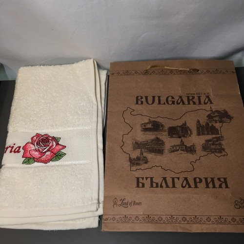 Beautiful Rose Hand-Embroidered Stitched Hand Towel Made in Bulgaria Linen - Picture 6 of 6