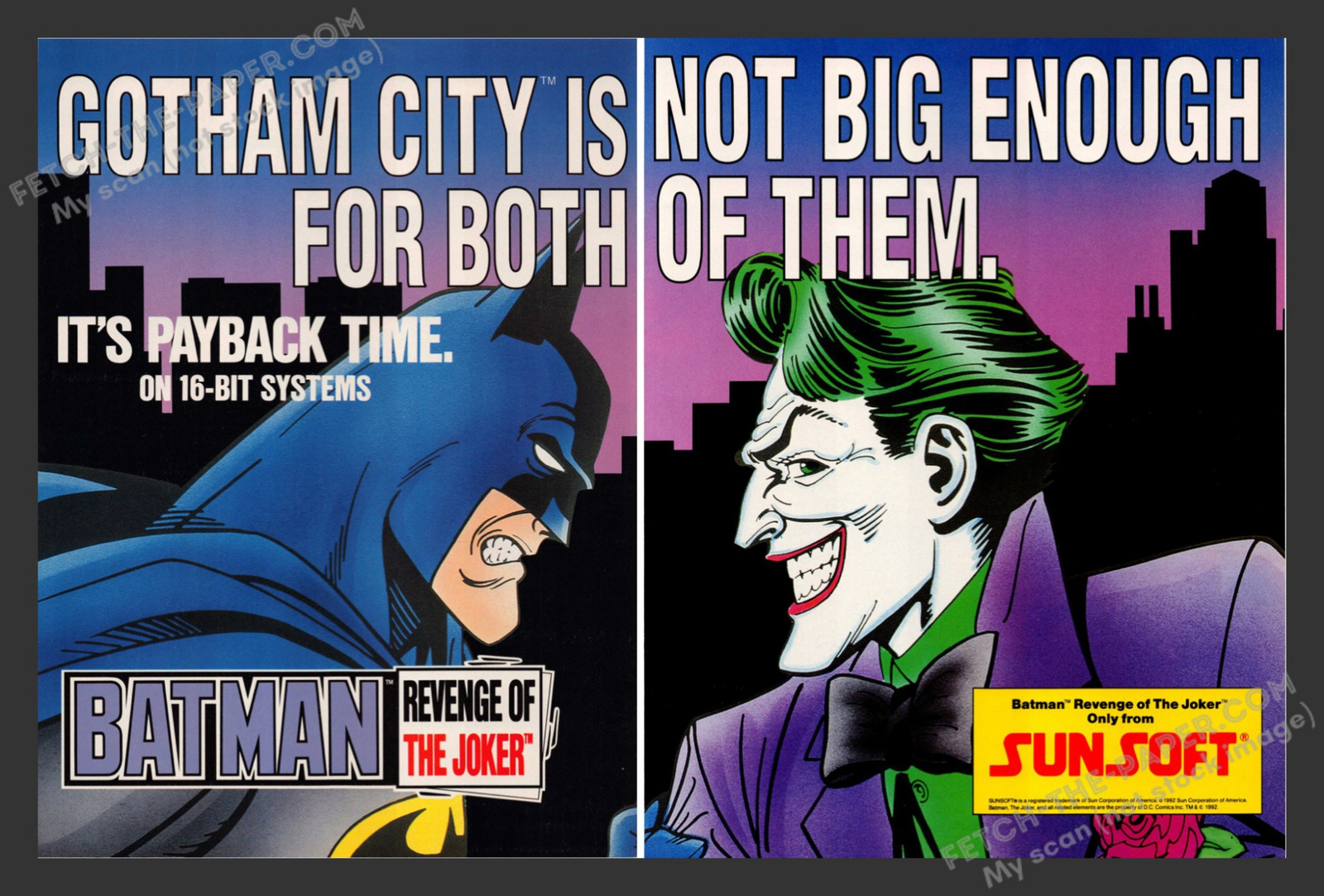 Batman: Revenge of the Joker Video Game 1990s Print Advertisement 2 ...