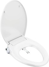 Round Bidet Toilet Seat Non-Electric, Self-Cleaning Nozzle, Soft Close Lid